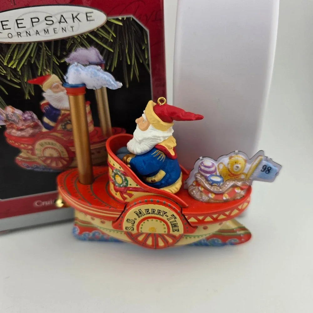 Hallmark Keepsake Cruising Into‎ Christmas Ornament 1998 Metal With Box